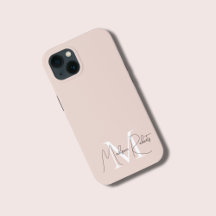Moderne monogram script naam logo blush roze