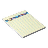 Moderne monogram Script Name Tartan Canarische Eil Notitieblok (Schuin)