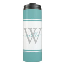 Moderne monogram script teal