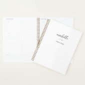 Moderne Monogram Script Witte Wekelijkse Maandelij Planner (Display)