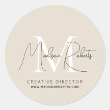 Moderne monogram scriptnaam logo beige