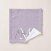 Moderne monogram scriptnaam logo lavender bad handdoek (Wasdoekje)