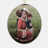 Moderne monogram serie Fotovakantie Kerstmis Keramisch Ornament (Links)