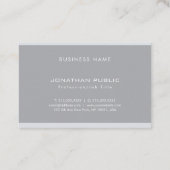 Moderne monogram Simple Elegant Grey Professional Visitekaartje (Achterkant)