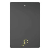 Moderne monogram Sjabloon Elegant Metallic Gold Mini Klembord (Achterkant)