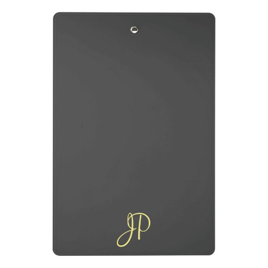 Moderne monogram Sjabloon Elegant Metallic Gold Mini Klembord (Achterkant)