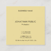 Moderne monogram Sjabloon elegant zwart en goud Vierkante Visitekaartje (Achterkant)