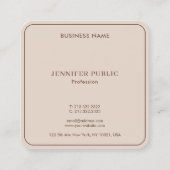 Moderne Monogram Sjabloon Luxe Elegante Terracotta Vierkante Visitekaartje (Achterkant)