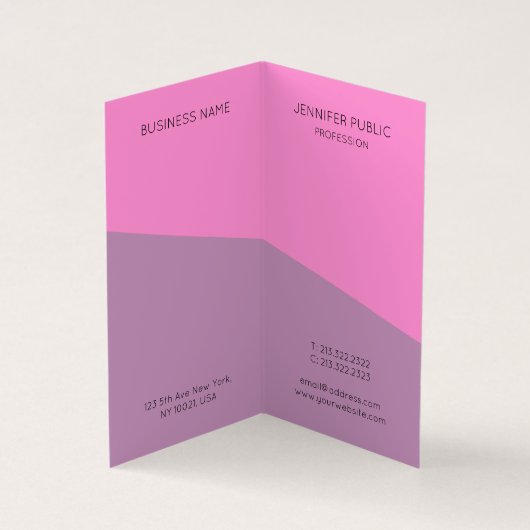 Moderne monogram Sjabloon Paars roze Visitekaartje (Binnen)