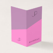 Moderne monogram Sjabloon Paars roze Visitekaartje (Buitenkant)