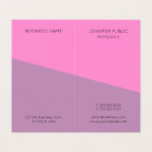 Moderne monogram Sjabloon Paars roze Visitekaartje (Binnenkant ongevouwen)