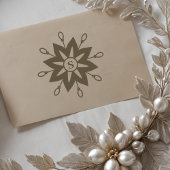Moderne Monogram Snowflake Winter Christmas Initia Rubberstempel