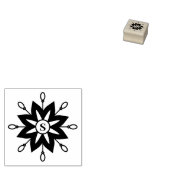 Moderne Monogram Snowflake Winter Christmas Initia Rubberstempel (Gestempeld)