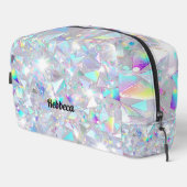 Moderne Monogram Sparkly Geometrische toilettas Toilettasje (Rechterhoek)