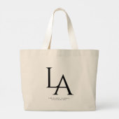 Moderne Monogram State Zomer LOS ANGELES LA Zwart Grote Tote Bag (Achterkant)