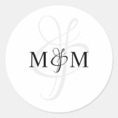 Moderne monogram Sticker zegels (Voorkant)