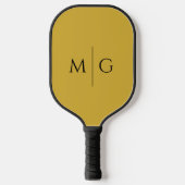 Moderne Monogram Stijlvolle Douane Metalen Goud Pickleball Paddle (Voorkant)