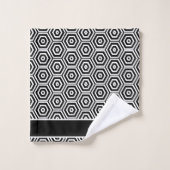Moderne Monogram stijlvolle zwart-witte badkamer Bad Handdoek (Wasdoekje)