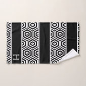 Moderne Monogram stijlvolle zwart-witte badkamer Bad Handdoek (Handdoek)