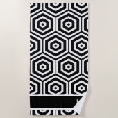 Moderne Monogram stijlvolle zwart-witte badkamer Strandlaken (Voorkant)