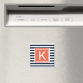Moderne monogram Stripes Magent Magneet (Insitu (Vaatwasser))