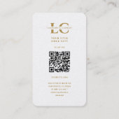 Moderne Monogram Tandarts Orthodontist Wit Goud Visitekaartje (Achterkant)