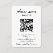 Moderne Monogram Teal RSVP met QR-code  Informatiekaartje (Voorkant)