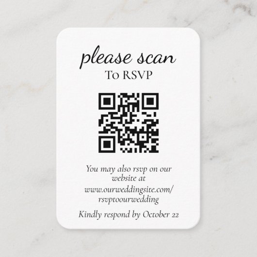 Moderne Monogram Teal RSVP met QR-code  Informatiekaartje (Voorkant)
