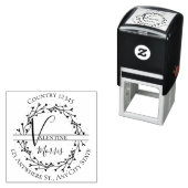 Moderne Monogram Terugadres Zelfinkende Stempel (In situ)