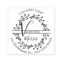 Moderne Monogram Terugadres Zelfinkende Stempel