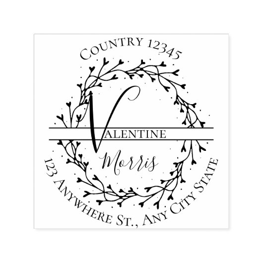 Moderne Monogram Terugadres Zelfinkende Stempel (Design)