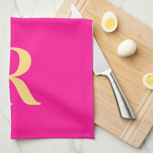 Moderne Monogram Theedoek (Quarter Fold)