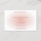 Moderne Monogram Trendy Blush Pink White Sjabloon Visitekaartje (Achterkant)