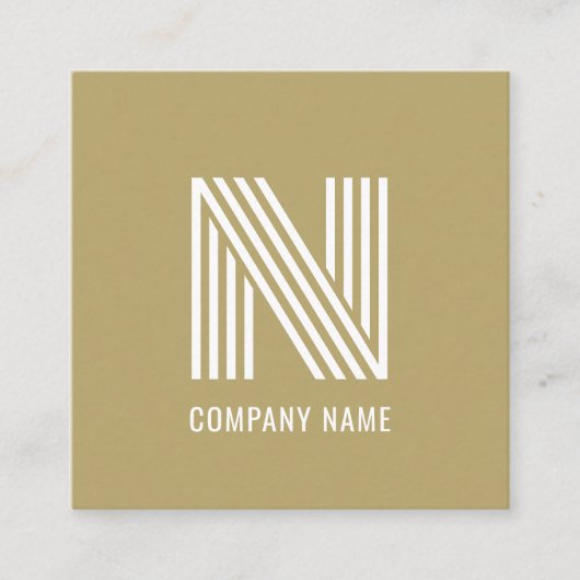 Moderne monogram trendy gold elegant contactkaartje (Voorkant)