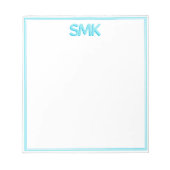 Moderne Monogram Trendy Schaduw Initialen Stijlvol Notitieblok (Voorkant)