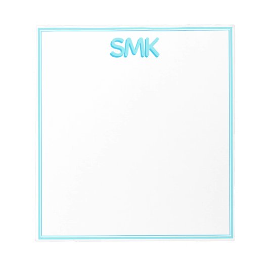 Moderne Monogram Trendy Schaduw Initialen Stijlvol Notitieblok (Voorkant)