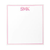 Moderne Monogram Trendy Schaduw Initialen Stijlvol Notitieblok (Voorkant)