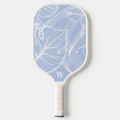Moderne Monogram Trendy Tropische Periwinkle Pickleball Paddle (Achterkant)