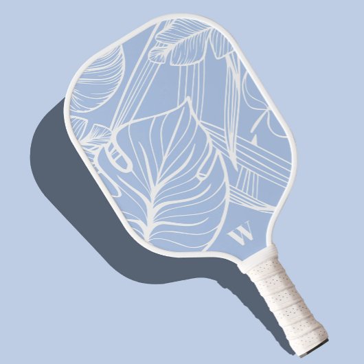 Moderne Monogram Trendy Tropische Periwinkle Pickleball Paddle