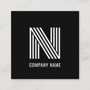 Moderne monogram trendy zwart elegant contactkaartje