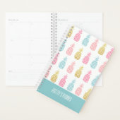 Moderne monogram tropisch goud ananas planner (Display)