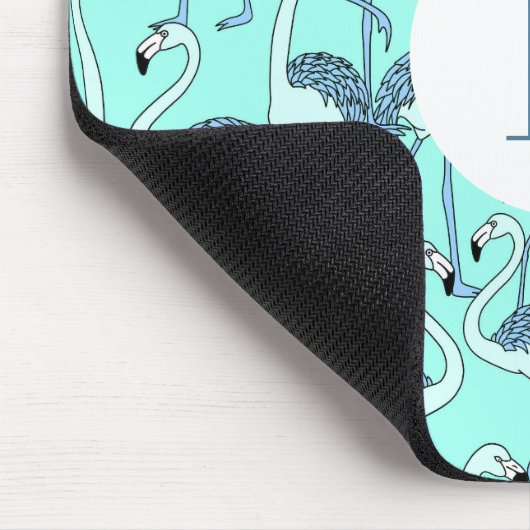 Moderne Monogram Tropische Flamingo's Muismat (Hoek)