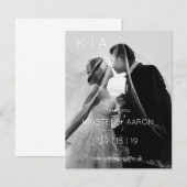 Moderne Monogram Trouw Dankkaart Bedankkaart (Voorkant / Achterkant)