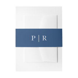Moderne Monogram Trouw Elegante Saliegroen Uitnodigingen Wikkel