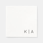 Moderne Monogram Trouwcocktail servet (Voorkant)