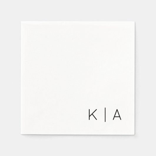 Moderne Monogram Trouwcocktail servet (Voorkant)