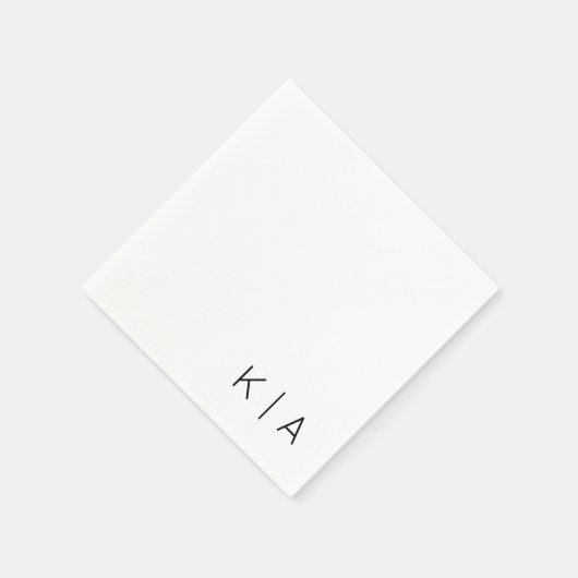 Moderne Monogram Trouwcocktail servet (Hoek)