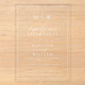 Moderne Monogram Trouwdag Acryl Uitnodigingen (Voorkant)