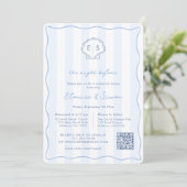 Moderne Monogram Trouwrepetie Diner Uitnodiging (Staand voorkant)