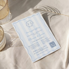 Moderne Monogram Trouwrepetie Diner Uitnodiging